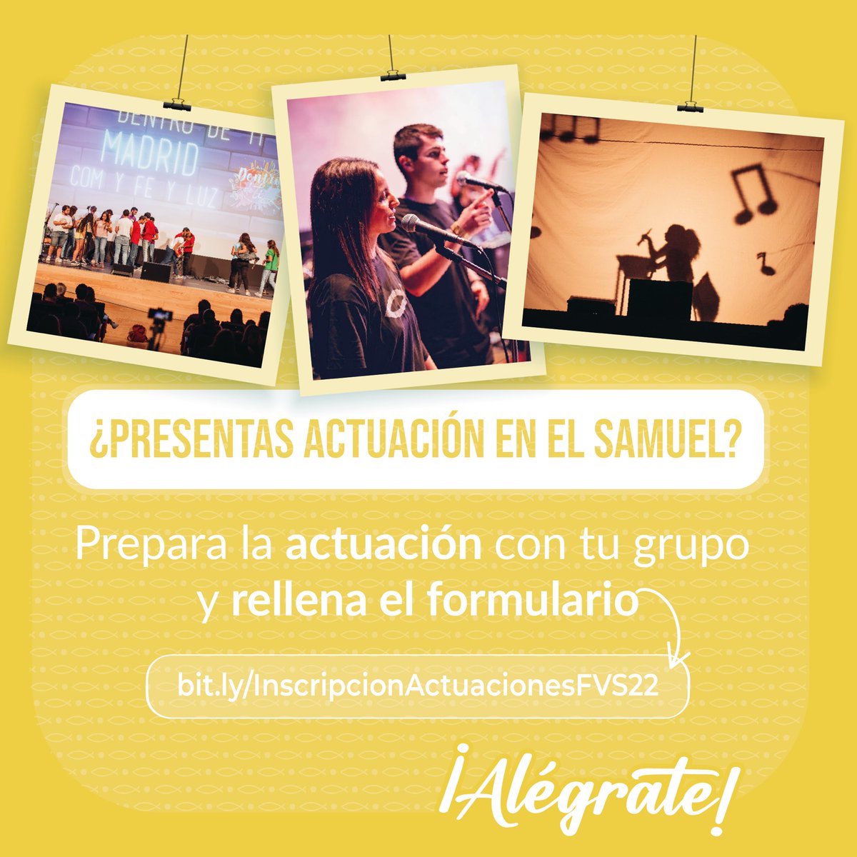¡En el #Samuel22 tendremos muchas actuaciones!🎉 

¿Cómo será la vuestra?🧐

Infórmate de como tienen que ser las actuaciones y inscribe la vuestra en bit.ly/InscripcionAct…📝