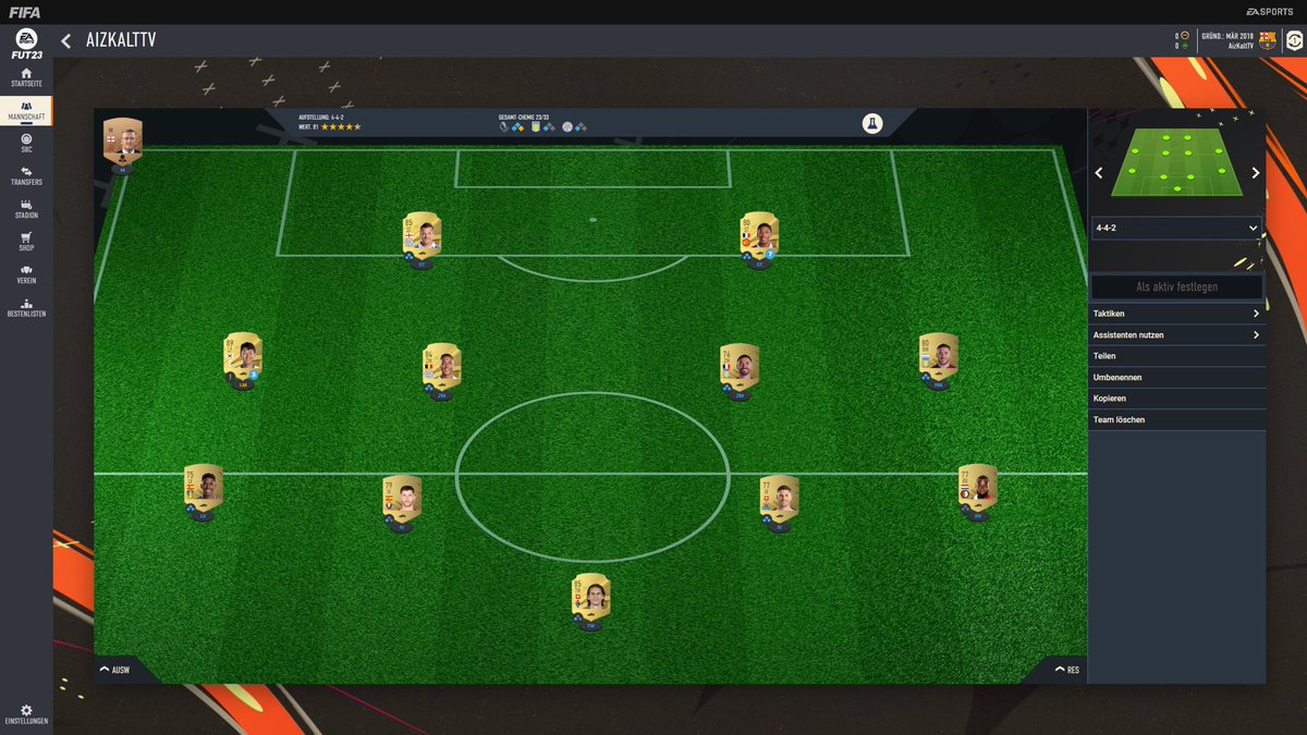 AizKaltTV's tweet image. FIFA 23 Start ⚽️
Wie ist Euer Team?
#FIFA23 #FIFA #fifawebapp #FUT23