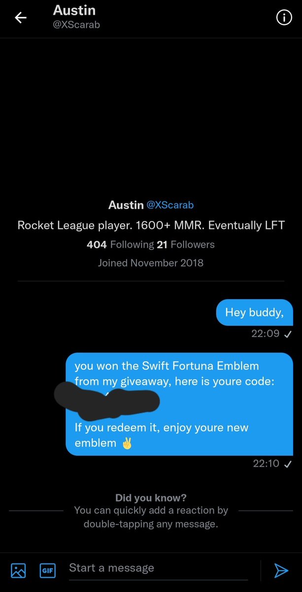 LordEmblemD2's tweet photo. @XScarab  you recceived the code, as everyone can see, here is the proof with the dm containing the code, for all of you who still thinks im faking those giveaways ^^ ✌️ https://t.co/A3pPP4xmXc