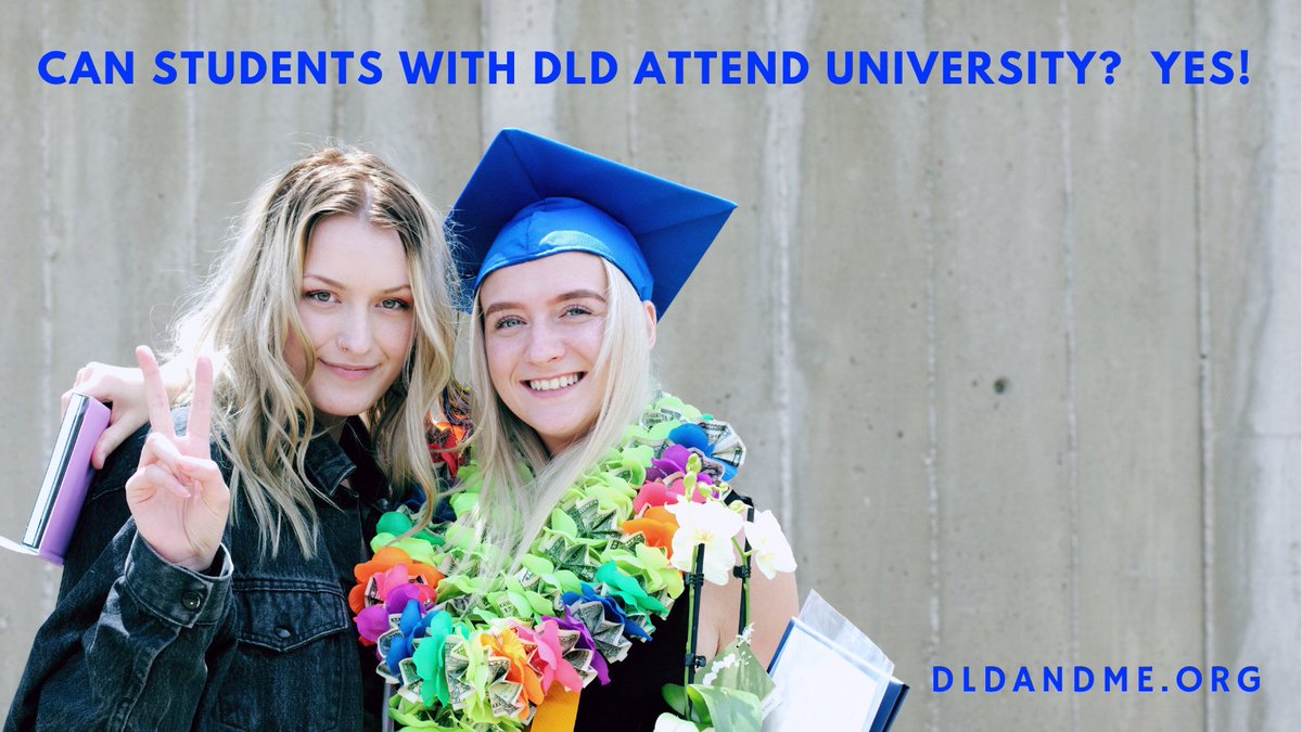 DLDandMe's tweet photo. Can students with DLD attend University?  Yes!  Learn more, at  https://t.co/CSX6lxFG4I #DevLangDis #DLDandMe #slpeeps #wespeechies #ece #asha #dldyouandme #speced #slpa #slp2b #Speechlanguagepathology #dld123 https://t.co/j2Re0El0PW