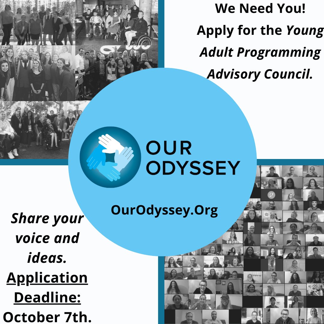 Our Odyssey (@_ourodyssey_) on Twitter photo Apply to be a member of the <a href="/OurOdyssey/">Cindy Myers</a> Young Adult Programming Advisory Council!
Application forms are available NOW here: forms.gle/MEYACjtrmBmMQs…
Deadline is October 7th, 2022!
#RareDisease #ChronicCondition #ChronicIllness #RareIs Apply to be a member of the <a href="/OurOdyssey/">Cindy Myers</a> Young Adult Programming Advisory Council!
Application forms are available NOW here: forms.gle/MEYACjtrmBmMQs…
Deadline is October 7th, 2022!
#RareDisease #ChronicCondition #ChronicIllness #RareIs