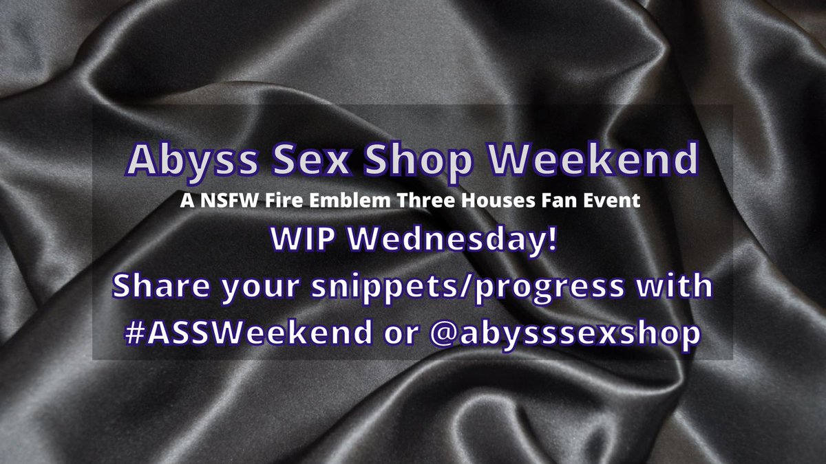 abysssexshop's tweet photo. It's a little over two weeks until #ASSWeekend! If you're working on something for the event on this lovely #WIPWednesday, feel free to use the above tag or share it with @abysssexshop! https://t.co/4TSFZgoUkh