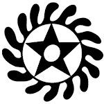 paap_t's tweet image. SESA WO SUBAN“Change or transform your character “:symbol of life transformation. This symbol combines two separate adinkra symbols, the “Morning Star” which can mean a new start to the day, placed inside the wheel, representing rotation or independent movement.