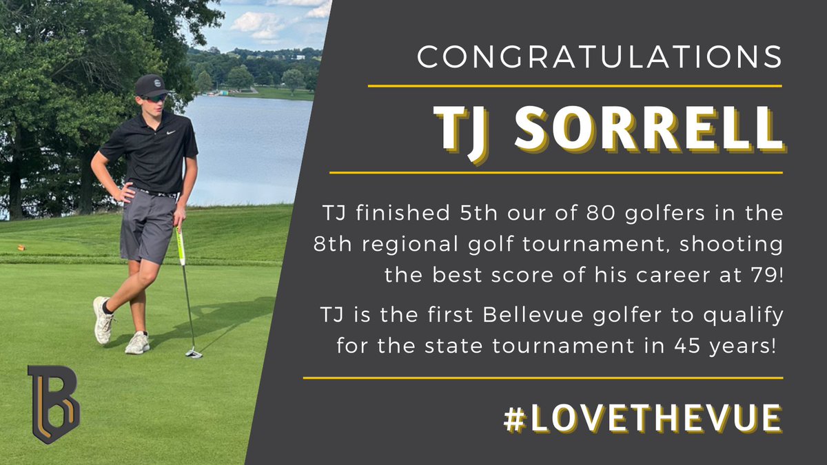 Way to go, TJ! We're so proud to have you representing Bellevue at sectionals! #LoveTheVue