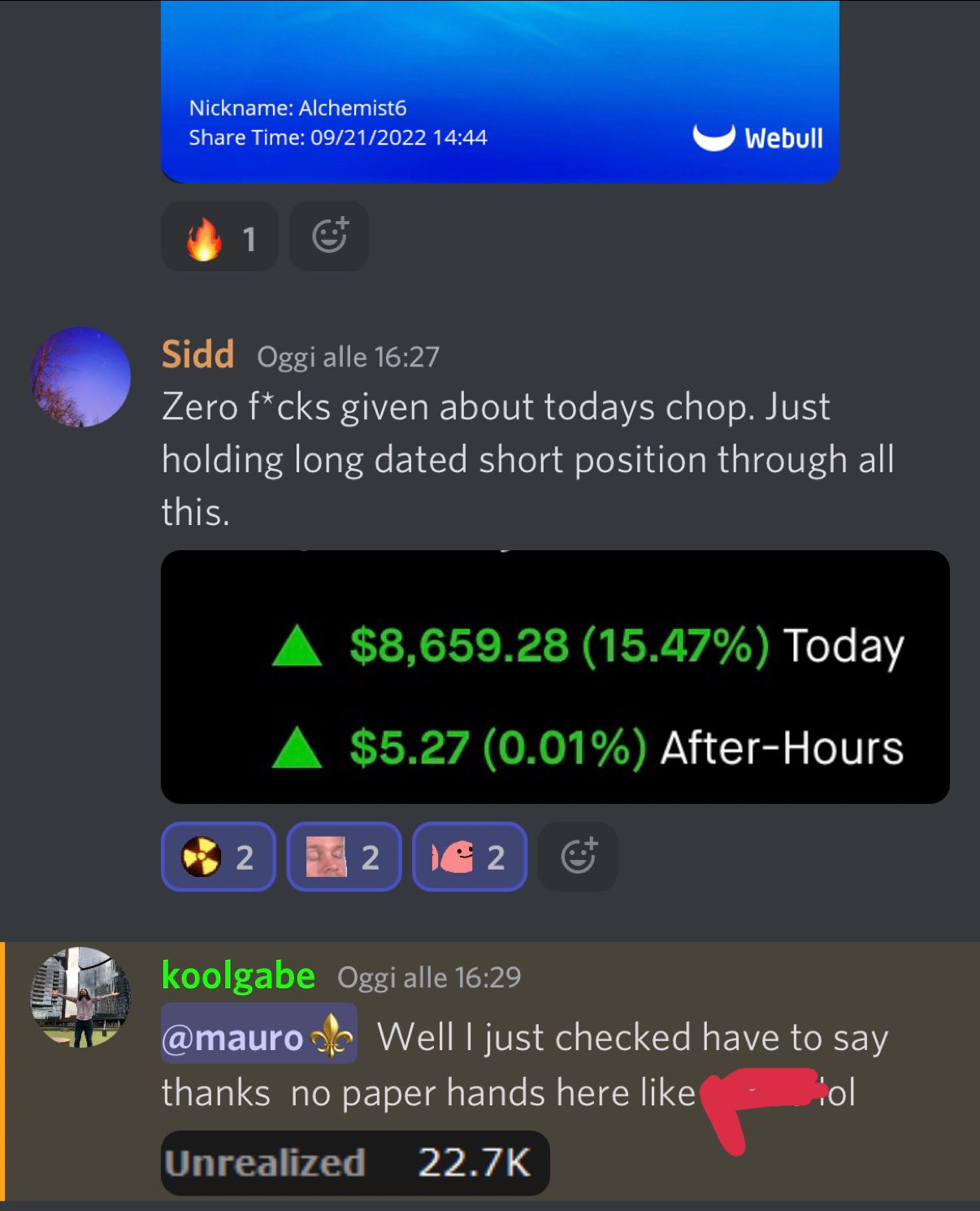 Mauro on Twitter "Another BIG green day for my FREE💯 discord server