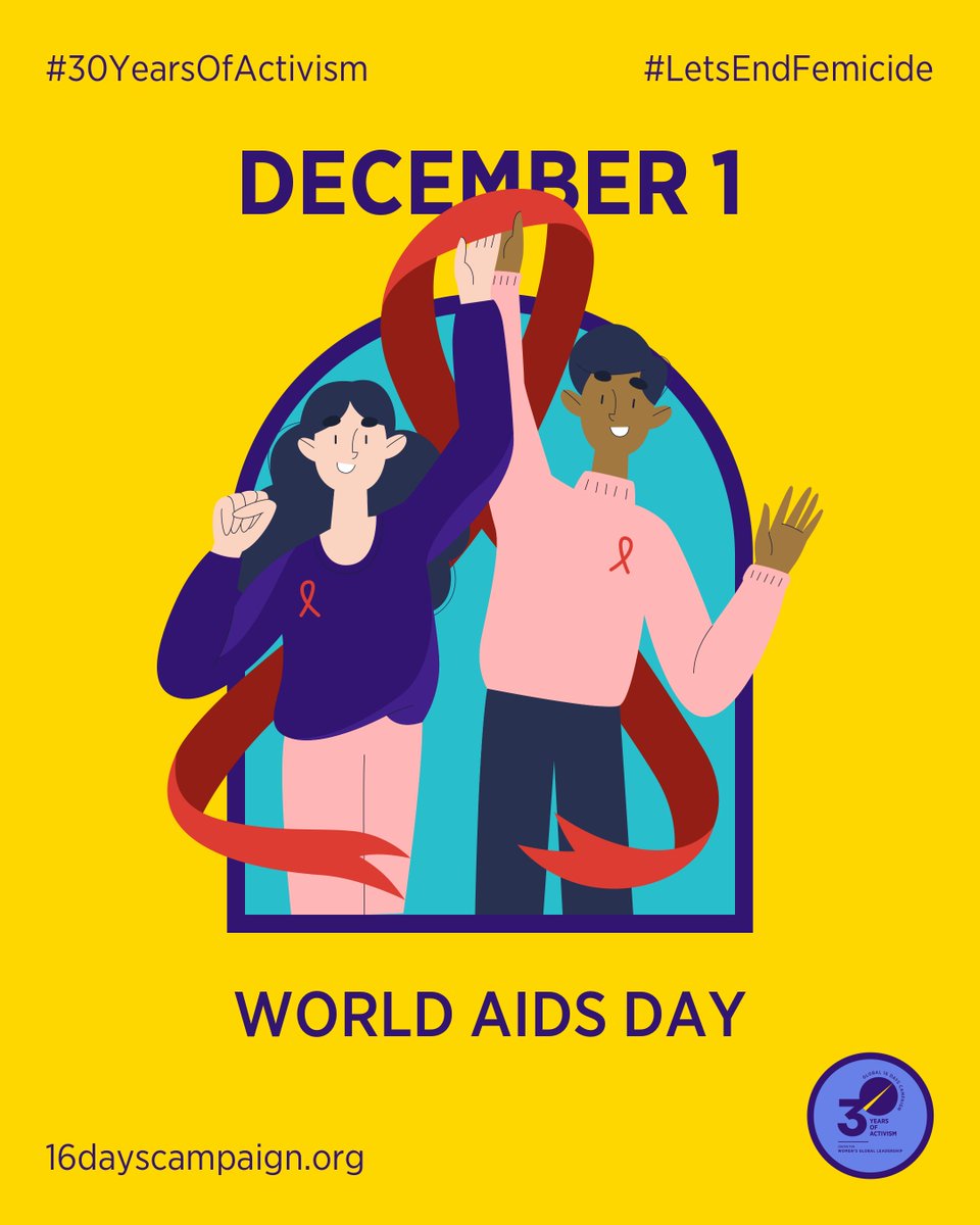 Global 16 Days Campaign (@16dayscampaign) on Twitter photo ‼️ According to <a href="/UNAIDS/">UNAIDS Global</a>, 7000 women & girls of reproductive age get #HIV weekly & victims of #IPV are 1.5x more likely to get HIV but no treatment, which may lead to death.
✊ On this #WorldAIDSDay, #LetsEndFemicide by ensuring women everywhere have the care they need. ‼️ According to <a href="/UNAIDS/">UNAIDS Global</a>, 7000 women & girls of reproductive age get #HIV weekly & victims of #IPV are 1.5x more likely to get HIV but no treatment, which may lead to death.
✊ On this #WorldAIDSDay, #LetsEndFemicide by ensuring women everywhere have the care they need.