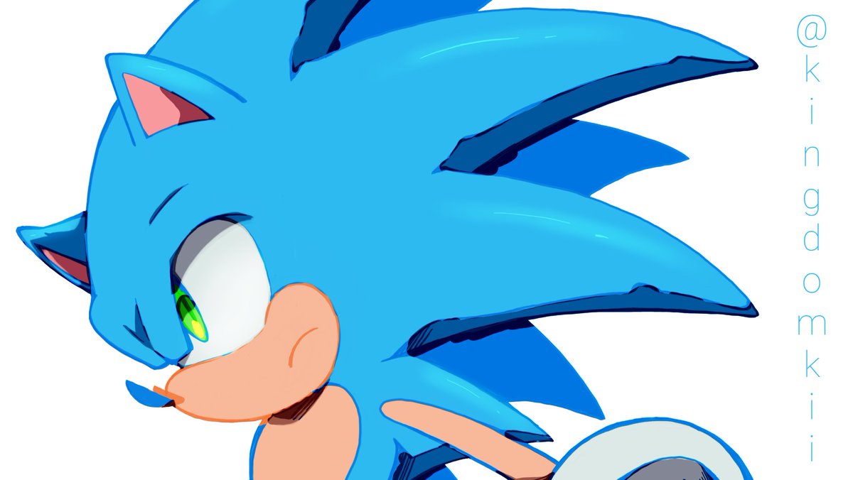 sonic the hedgehog 1boy male focus solo green eyes furry male furry white background  illustration images