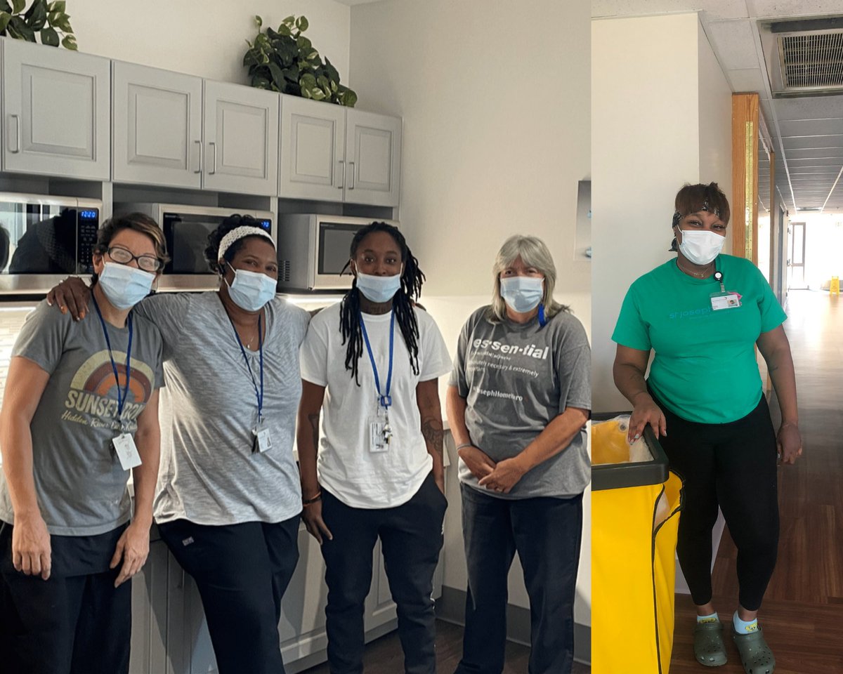 StJosephHome's tweet photo. This week, we are celebrating our amazing Environmental Services Team. This mighty team works hard to keep our home looking its best!  #EVSWeek 

Read what others said about this team on our blog: https://t.co/UQ1lUuIPnf https://t.co/hhVMLZEYgi
