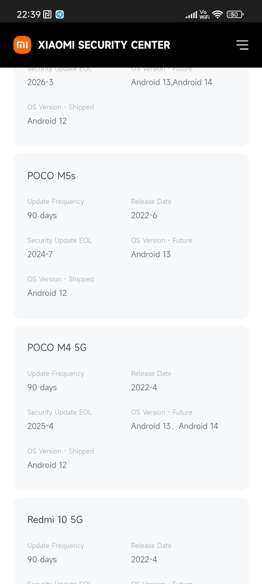 kacskrz's tweet photo. So "newer" #POCOM5s will have shorter update lifespan than "older" #POCOM45G. Well, who expected something else from Redmi Note 10S rebrand? https://t.co/fhsPHCjaua