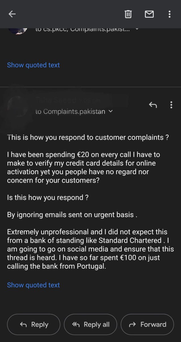 MetaKTS's tweet photo. @StanChart @StanChartHelp @StanChartUAE 

This is how premium customers in Pakistan are treated when they travel and they are not even given a reason. 

Maybe some one from your end can help. Urgently needed. https://t.co/odq9OMC20F