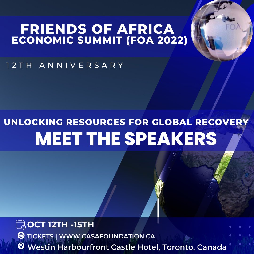 casafoundation's tweet photo. #FOA2022 - #FriendsofAfrica .. Watch Out
Meet the Speakers
We are excited about the 12th Edition FOA 2022 Summit this year. It will be a Hybrid experience; Speakers present from the Stage and others watch online & in-person....
_ https://t.co/X5kNaFAMbx