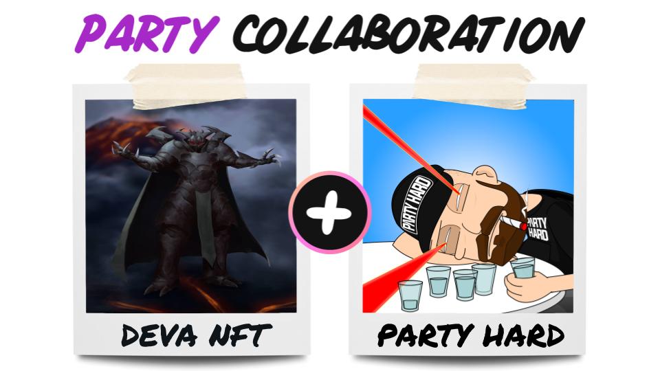 🎉NFT Deva X Party Hard🎉
🏆#NFTGiveaway prizes:
5x WL spots NFT Deva
5x WL spots Party Hard NFT

1️⃣ Follow 
<a href="/nft_deva/">DEVA NFT</a> 
<a href="/PartyHardNFT/">PARTY HARD</a>
2️⃣ ❤️&amp; RT
3️⃣ Tag 3 NFT frens

⏰ 24 HR - 10 Winners
Good luck!
#NFT #NFTart #NFTs #DigitalArtist