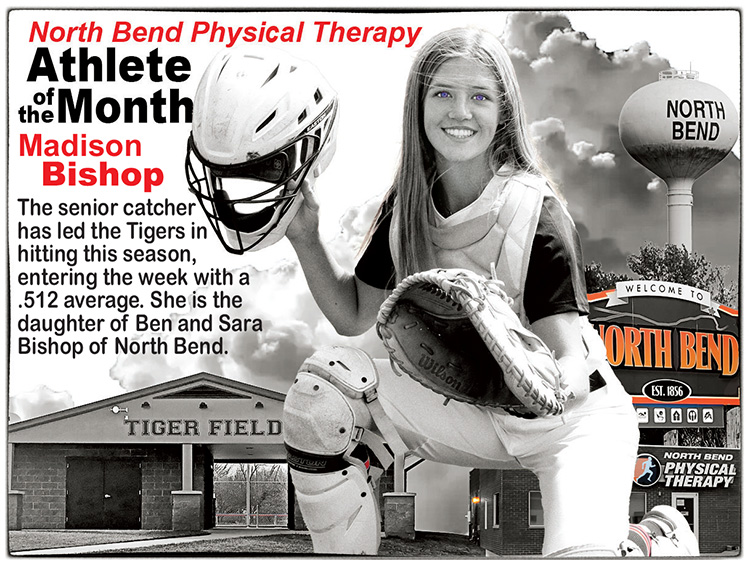 northbendeagle's tweet image. North Bend Physical Therapy and the Eagle are happy to salute NBC senior Madison Bishop at the Athlete of the Month.