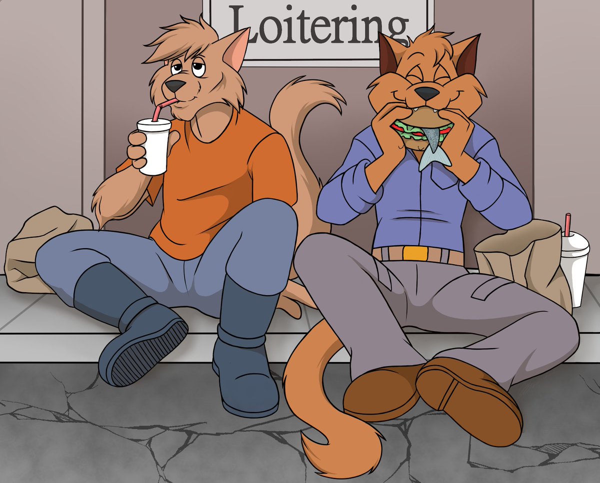 MadameFluffy's tweet photo. A couple of guys finding new laws to break (yes, that is a no loitering sign, LOL).
Commissioned by @silkward
Hard Drive/Jake Clawson @ Trembley Bros.
Fanart @ me :)
#SWAT_Kats #fanart #Hard_Drive #Jake_Clawson https://t.co/hBWSnEWmvI