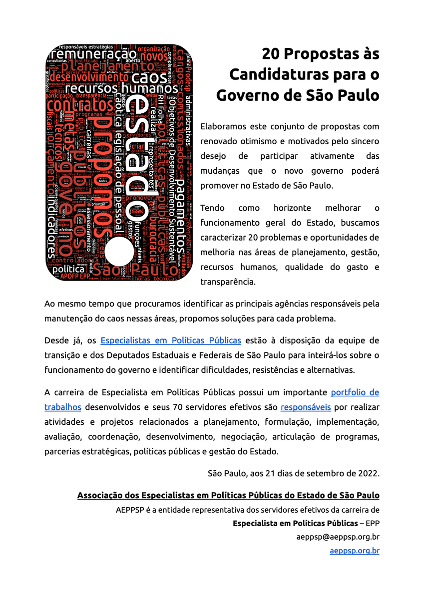 aeppsp's tweet image. 20 Propostas às Candidaturas para o Governo de São Paulo

Elaboramos este conjunto de propostas com renovado otimismo e motivados pelo sincero desejo de participar ativamente das mudanças que o novo governo poderá promover no Estado de São Paulo.

Leia +

aeppsp.org.br/20-propostas-a…