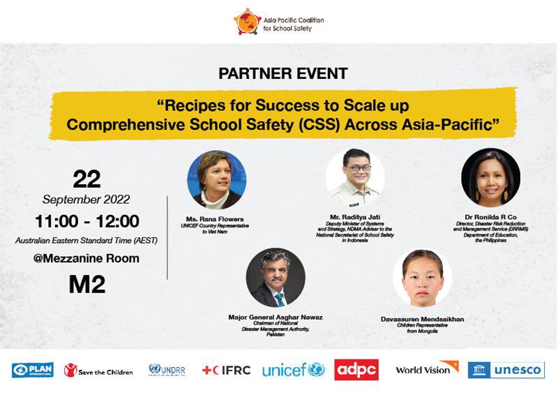 vhalhen123's tweet photo. Cant hardly wait for this session at #APMCDRR2022 ; keen to hear from #Indonesia @BNPB_Indonesia @kemenpendidikan;from #Philipiness @DepEd_PH and NDMA #Pakistan about progress of School Safety Implementation #CSSFcommitments #APCSS #SafeinSchools @UNDRR_AsiaPac @UNDRR @GADRRRES https://t.co/7FQph4Ulxe
