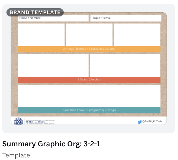 Hey all! I am going to release one GOAL (Graphic Organizer for Active Learning) every week. First one is 3-2-1. Link to <a href="/canva/">Canva</a> template below canva.com/design/DAFMbWR… #edtechgoal