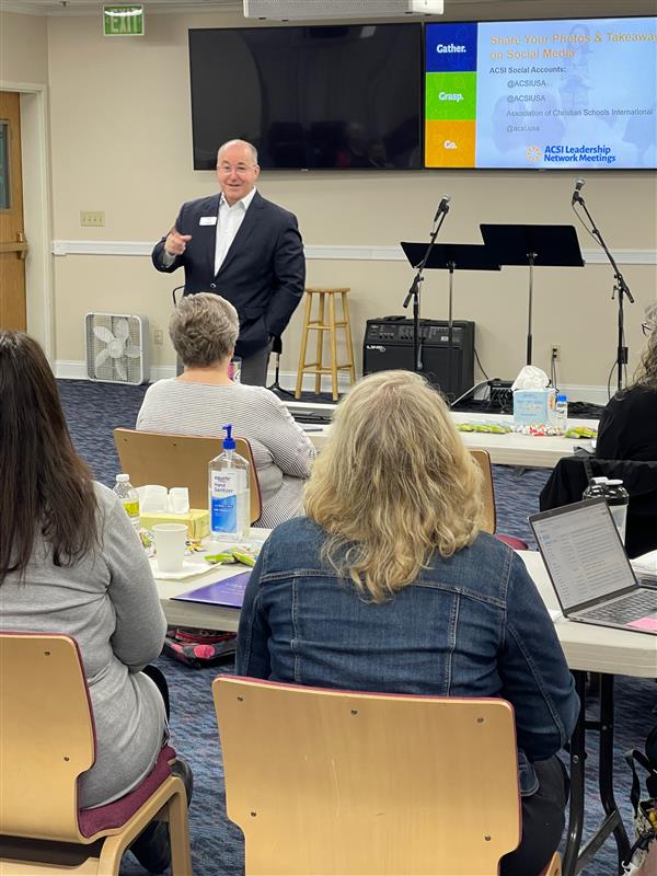 ACSIUSA's tweet photo. ACSI President Dr. Larry Taylor provided a devotional thought today during the Alaska Leadership Network. Meeting hosted by @anchoragechristianak. https://t.co/MAa45hdW2R