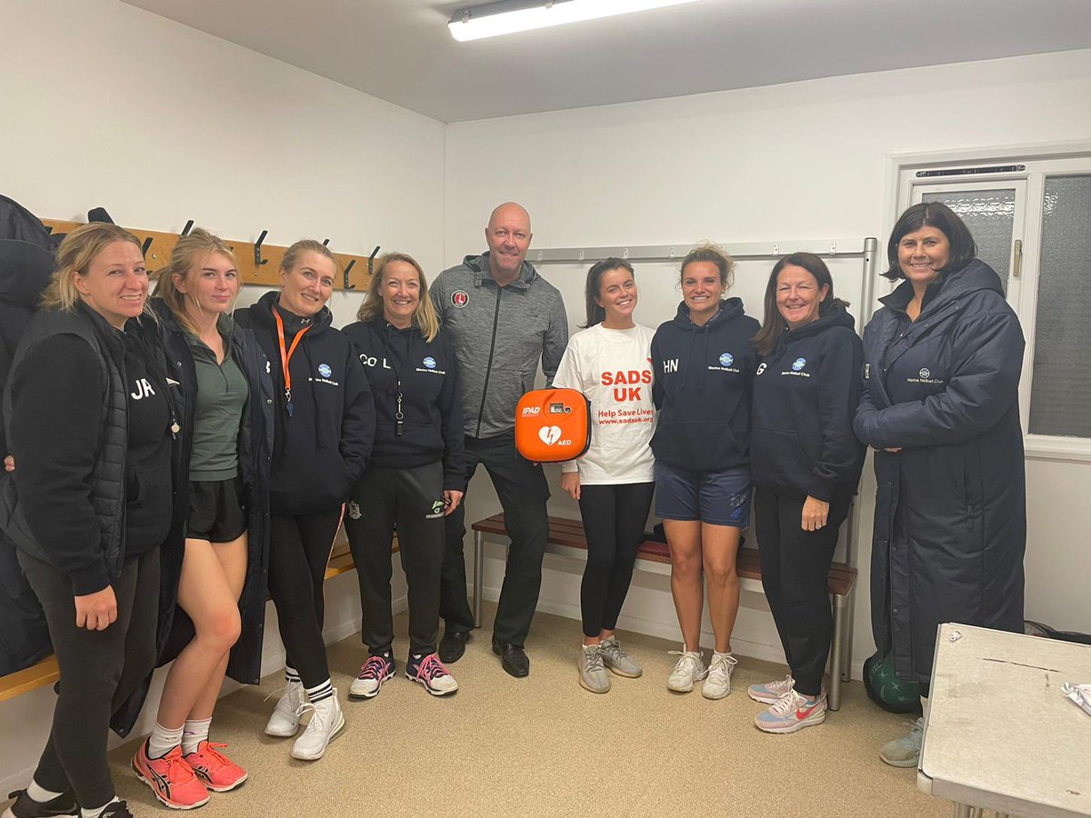 MarineNetball's tweet photo. Thank you to our wonderful club members &amp; @SADSUK for the funding for our new de-fib, refresher training from senior paramedic Mick 💙 https://t.co/fb5mphWHEa