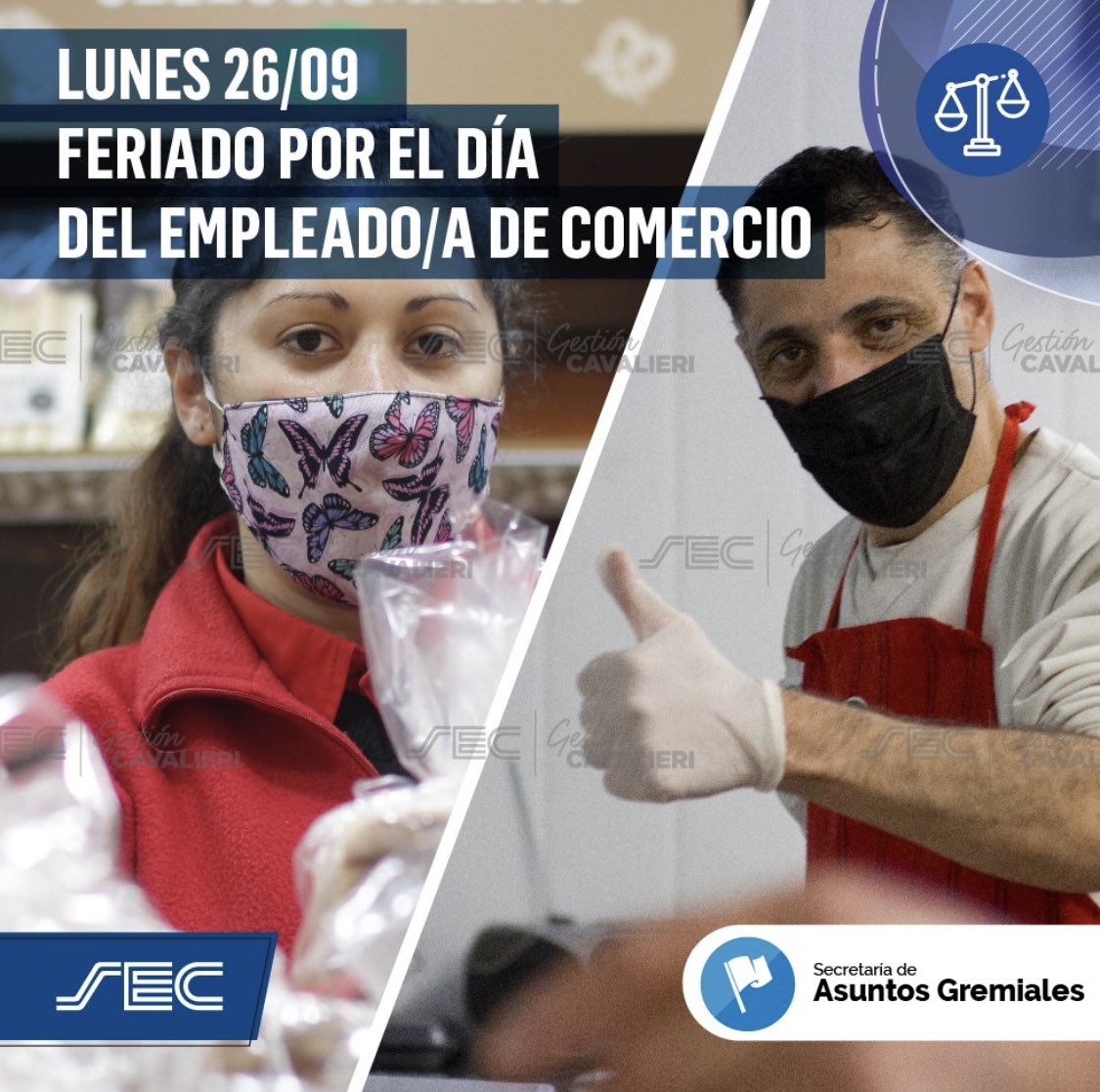 ¡INFORMACIÓN SOBRE EL DÍA DEL EMPLEADO DE COMERCIO!

Lunes 26/09 - FERIADO para la rama general 

Viernes 30/09 - FERIADO para la rama de centros de contacto 

El día Lunes 26/09 nuestras sedes permanecerán cerradas 

+INFO sec.org.ar/novedades.php?…