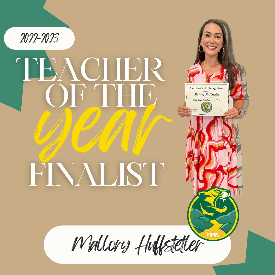 PHMSCougars's tweet photo. πCONGRATULATIONSπ to our 2022-23 PHMS Teacher of the Year finalists: Suzanne Adams, Kimberly Decell, Mallory Huffstetler, Lori McKelvey, Celine Miller, & Merrissa Ritch πππ #PHMSForgingOurPath #PHMSTOY https://t.co/Yox0IhM9b3