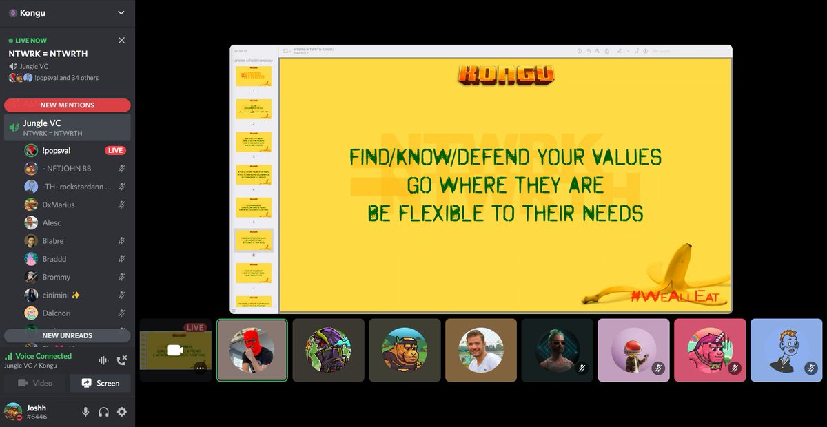 Did you know at <a href="/KonguNFT/">Kongu</a> We have regular VC events such as the awesome networking event hosted by <a href="/popsval/">pops</a> 👀🦍

We see you regulars, you are being noticed! 🍌

We look forward to seeing you all in the discord, soon! 👀