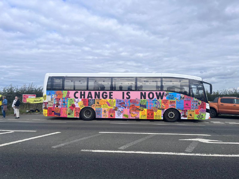 XRebellionUK's tweet photo. CHANGE IS NOW!
Join the Change Is Now tour - and sign up to take part in mobilising for the big one in 2023 now!
Here's the bus supporting the fight against fracking in Preston.
Find out when we're stopping near you:
https://t.co/ggHjVJeAyH https://t.co/KPXBi5YS92