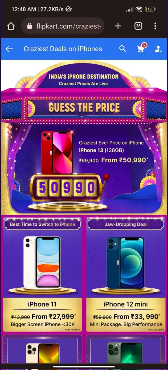 Saurabhpaul24's tweet photo. Scammers Clickbait @Flipkart @flipkartsupport See how they changed the prices within 2 hours.
#scammers #clickbait #Flipkart #iPhone13OnFlipkart #pathetic https://t.co/iHkk7KUL0X