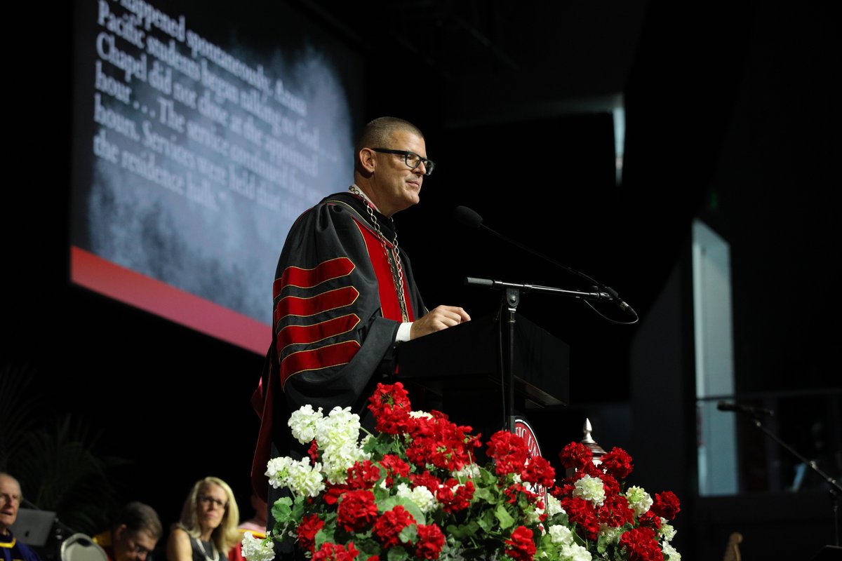 azusapacific's tweet photo. Faculty, staff, students, alumni, and friends of Azusa Pacific University gathered to celebrate the inauguration of the university’s 18th president, Adam J. Morris, PhD. The Day’s festivities included a formal investiture ceremony followed by a picnic. #IHeartAPU https://t.co/BHXpB0WS9e