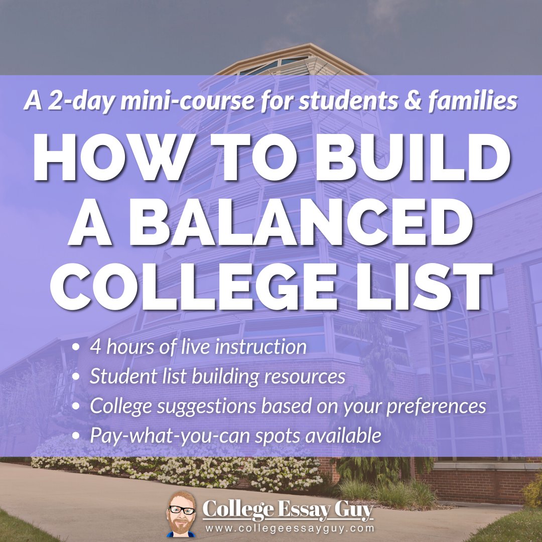 The Mission: Identifying colleges where you will both get in and fit in!

The Method: 4 hours of expert list-building advice with a nationally-recognized expert.

📅 Join us and Dr. Antonoff on September 29 and 30!

For more information: bit.ly/3Jw09G0