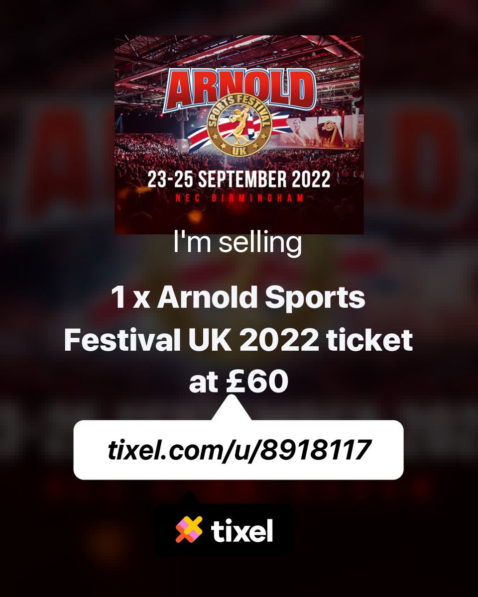 Legendof77's tweet photo. #arnoldsportsfestivaluk Saturday early access ticket for sale.https://t.co/aobnV4PXuT
@arnoldsportsuk https://t.co/prjpmbe6nR