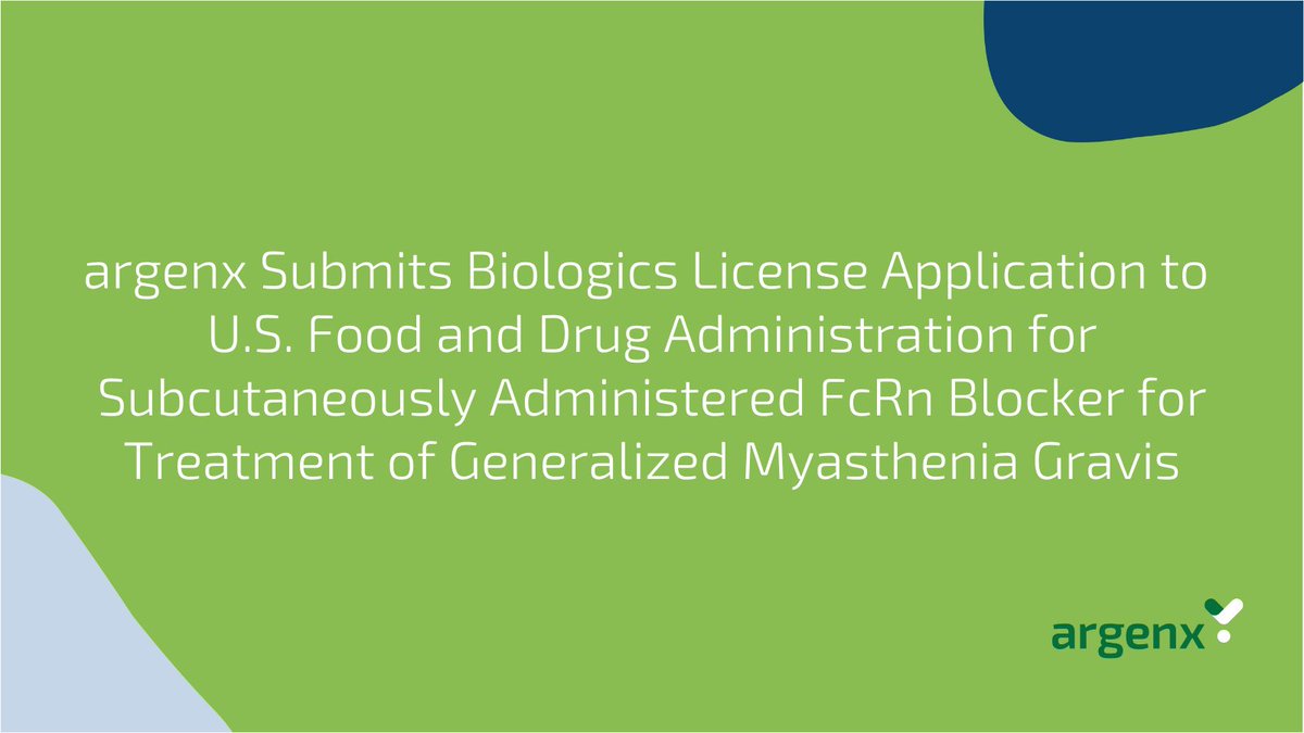 #BreakingNews: Today we submitted a Biologics License Application (BLA) to the FDA for our subcutaneously administered FcRn blocker. Discover more here: bit.ly/3BXFKIr #TogetherWeDiscover