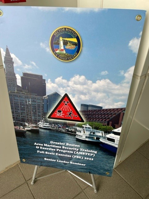 MassEMA's tweet photo. Today we were pleased to join our state teammates @EOPSS, @MassStatePolice, @MassDPH, @Massport and many other local, state & federal partners from Greater Boston at the @USCG #SectorBoston full scale Maritime Security Exercise. Great discussions. #ReadyMA #NPM22 https://t.co/lKTeVF2U7h