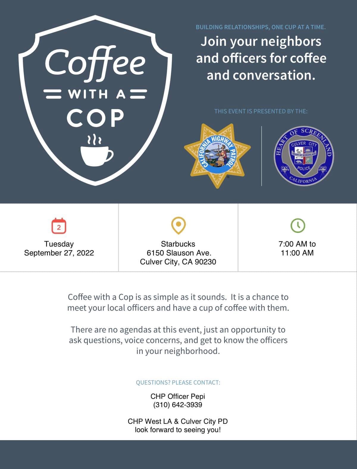 Culver City PD On Twitter Join CCPD And CHP For Coffee With A Cop culver-city-pd-on-twitter-join-ccpd-and-chp-for-coffee-with-a-cop