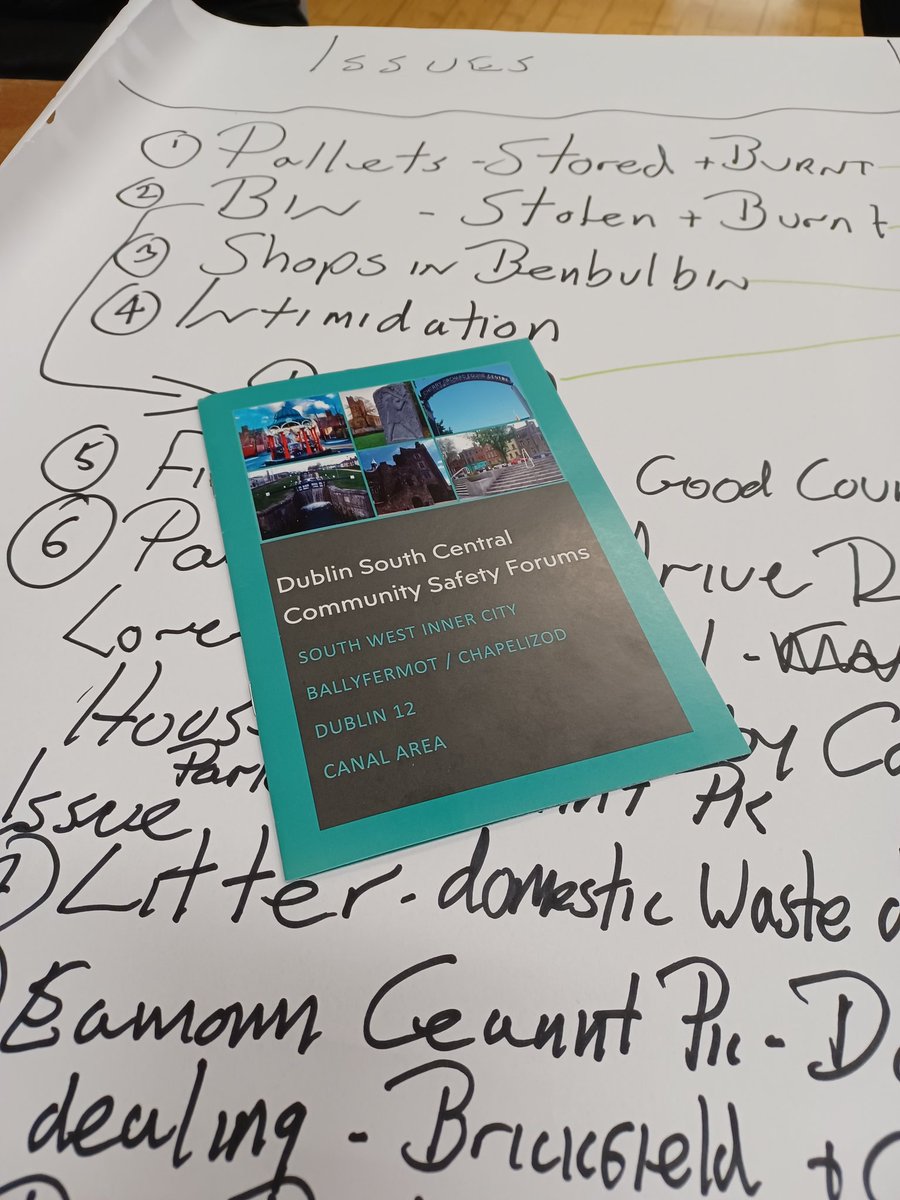 DaithiDoolan's tweet photo. Open, honest D12 Comm Safety Forum meeting tonight. Big issue was anti social behaviour on Benbulbin Road and in local parks. The residents have my total support. Glad to see Gardaí took immediate action after the meeting @dccscarea @GardaTraffic  @gardainfo https://t.co/pX2b2Zwfd3