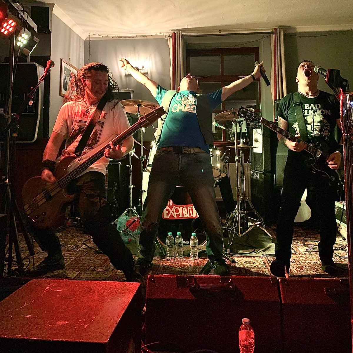 GuitarTutorRich's tweet photo. A few recent  pics from our continued  early autumn  @TheExpletivesUK   gig onslaught.  At this  rate  we will  have clocked in  80  shows by December.  Happy Days.   #PunkTribute https://t.co/Sus6dQidkd