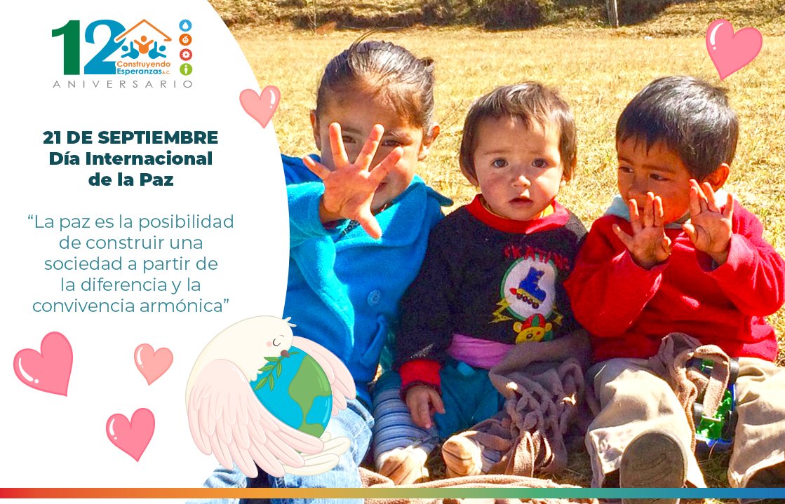 CEsperanzas's tweet photo. Hoy más que nunca creemos firmemente que debemos trabajar en conjunto para avanzar hacía la paz, ya que es la única forma de transformar nuestro mundo en uno más igualitario, justo, equitativo, inclusivo, sostenible y más saludable. ✨🫶🏽🤍 #DiaInternacionalDeLaPaz https://t.co/vzqrw9XEqf