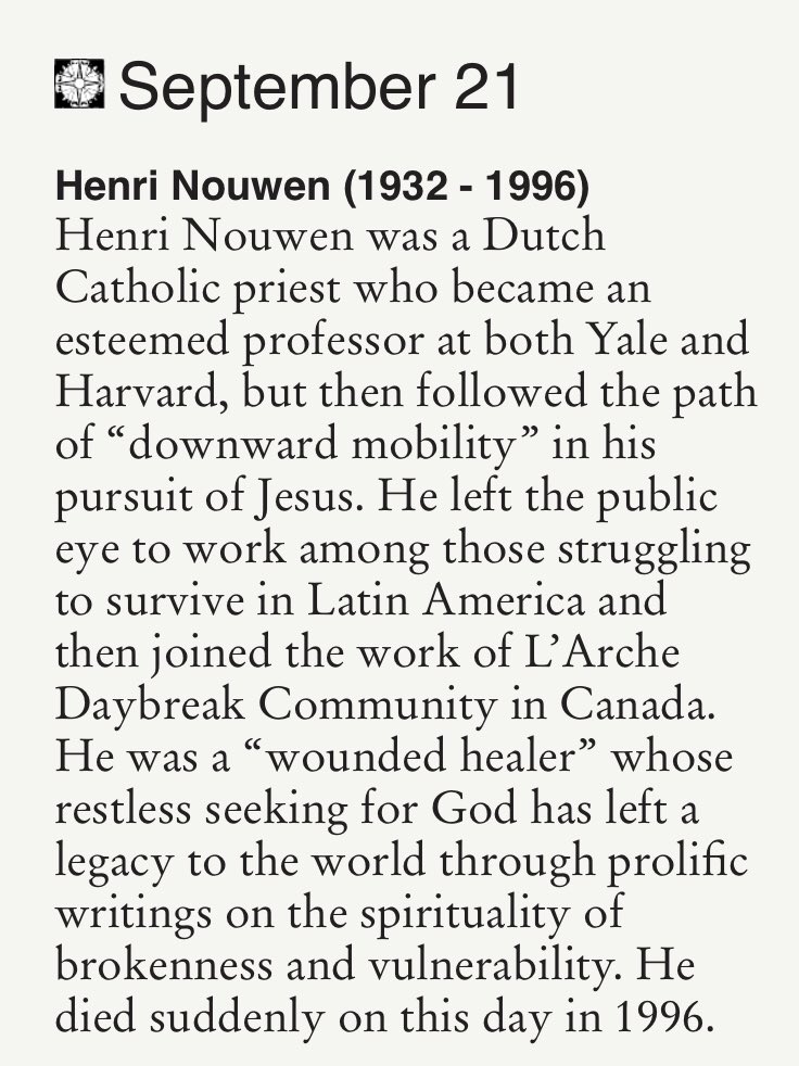 ShaneClaiborne's tweet photo. Today we remember Henri Nouwen. https://t.co/w6L57Vsenj