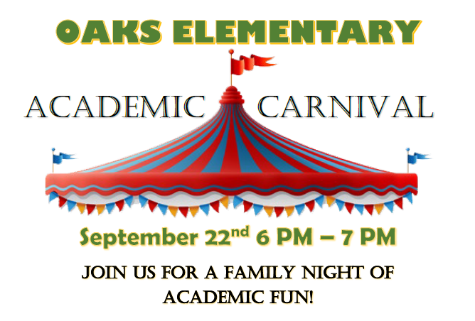 Academic Carnival tomorrow 6p-7p! Join us for academic games and take home microwave popcorn and games to have your own family game night that supports your students learning!