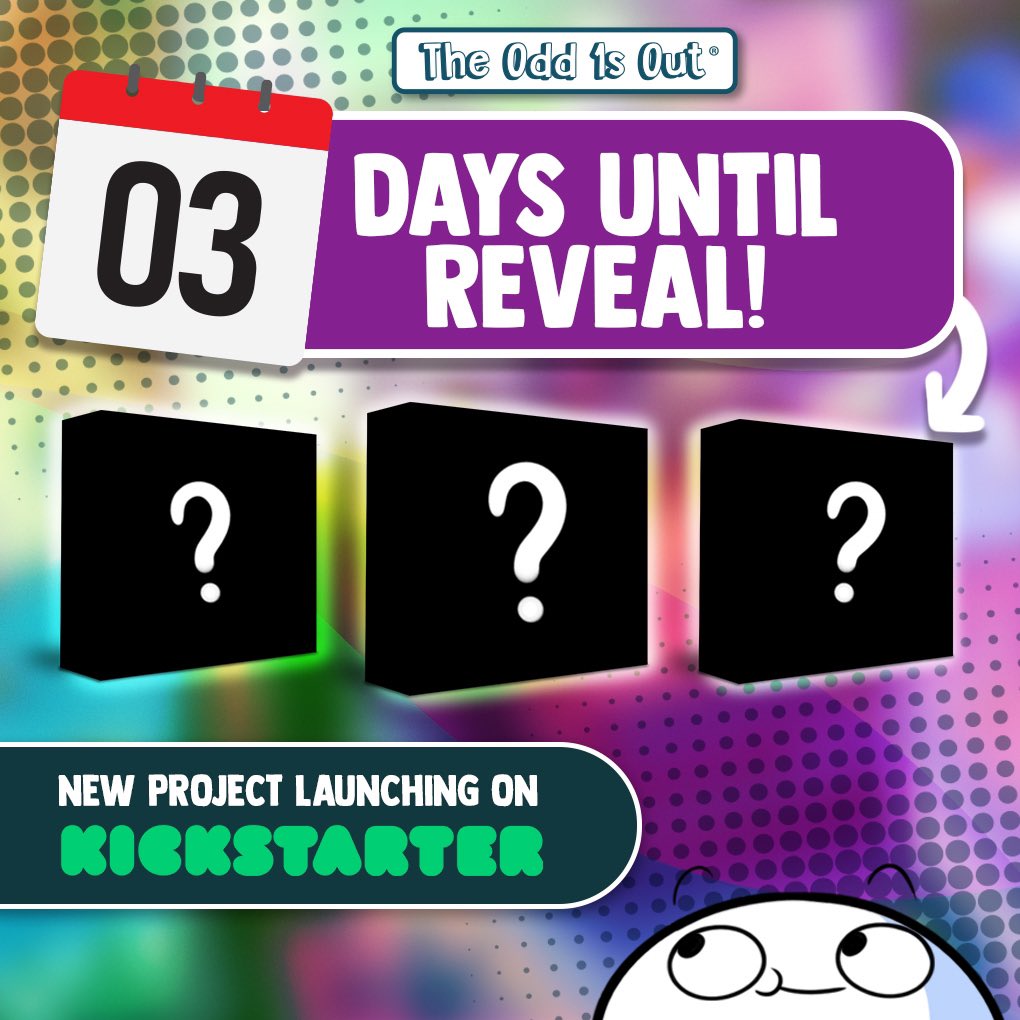 3 days until we reveal our new Kickstarter project!! Stay tuned! You will not want to miss out. 

#theodd1sout #creatorink #kickstarter