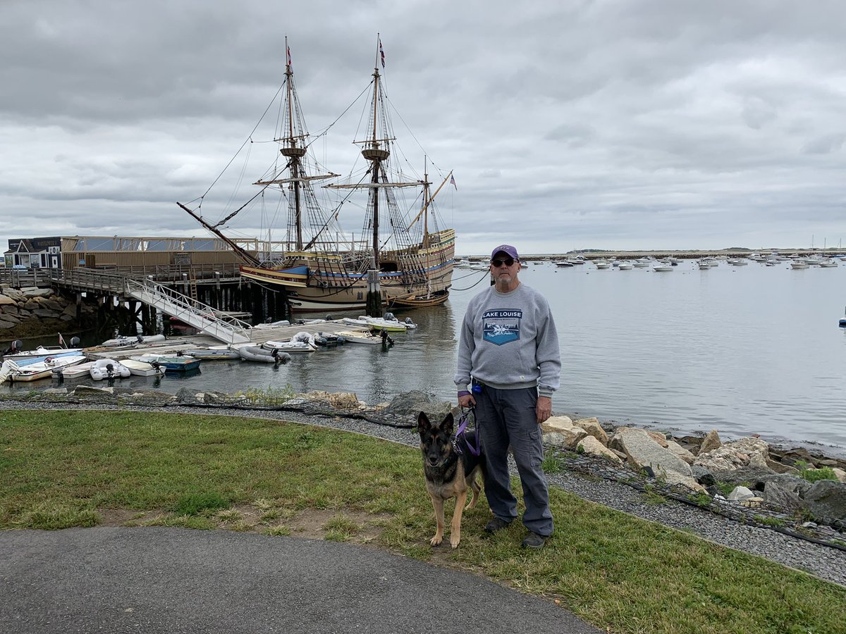 Went to Plymouth today and saw the Mayflower 2.  #GermanShepherd #gsd #Plymouth #Mayflower