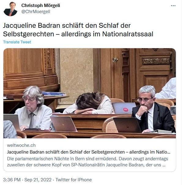 marko_kovic's tweet photo. Hey @ChrMoergeli

Heute gab es im Nationalrat 56 Abstimmungen.

> @JayBadran nahm an 51 Abstimmungen teil; 91%.
> Dein Chef @KoeppelRoger nahm an nur 15 Abstimmungen teil; magere 27%.

Wie wäre es mit einem Artikel dazu? https://t.co/LgiCM9VEaH