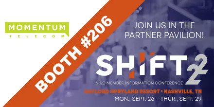 MomentumTelecom's tweet photo. Momentum is getting ready for the @nisc_coop #2022MIC in Nashville! Stop by and visit us in the Partner Pavilion at booth #206 to talk all things #managednetwork!
#NISCSHIFT #KeepBuildingMomentum https://t.co/pDPq4MboiW