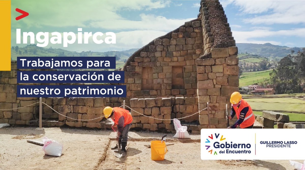 En el marco del proyecto financiado por el Fondo del Embajador <a href="/USembassyEC/">US Embassy Ecuador</a> para la preservación del <a href="/ComplejoIngapir/">Complejo Arqueológico Ingapirca</a>, recordamos que se llevan a cabo trabajos de Conservación de la Elipse de este sitio, por lo que pedimos disculpas a los visitantes por las molestias causadas.