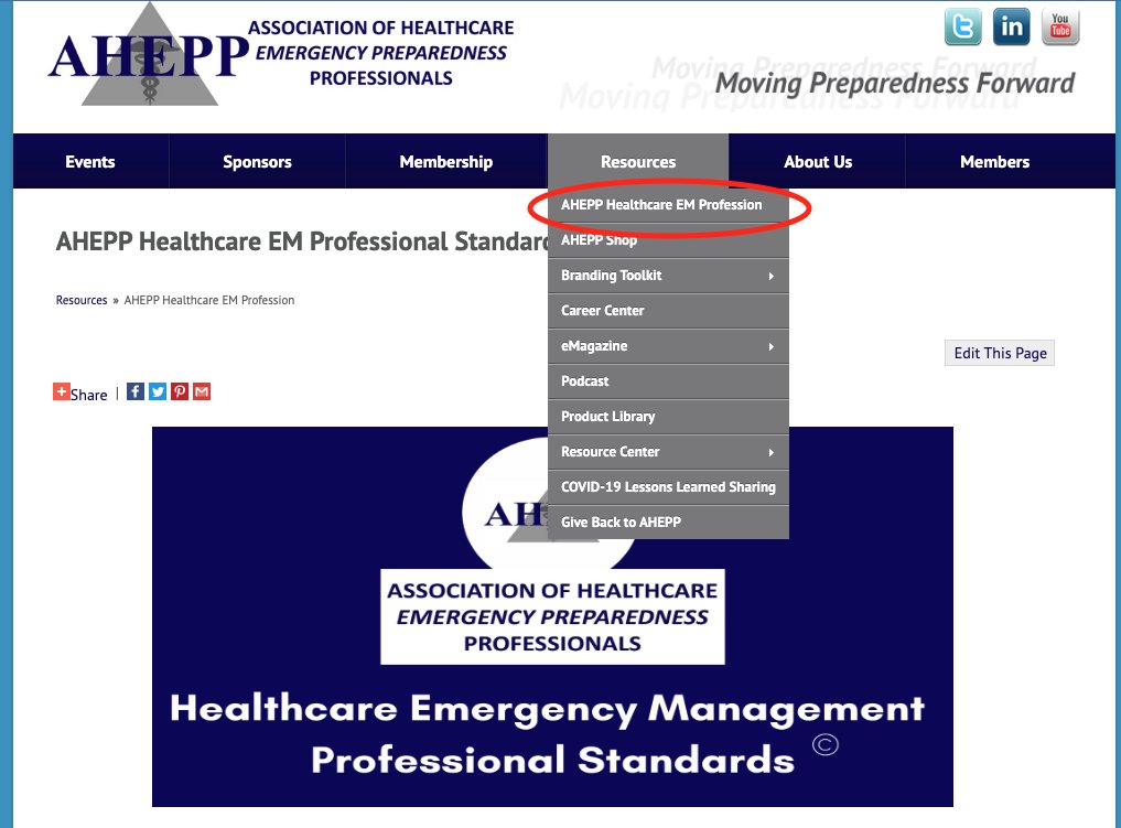 AHEPP1's tweet photo. Excited to show the world the AHEPP Healthcare Emergency Management Professional Standards©! https://t.co/Qg5ZnFsZmT We have done so much work but have so much more to go!! #movingpreparednessforward #healthcare #em #emergencymanagement #preparedness #professionals https://t.co/1IecX1DqCN