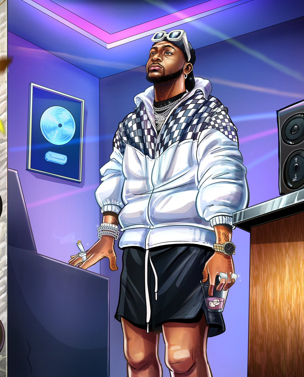 Illustration of baddest <a href="/davido/">Davido</a> 001 anticipating the album ❤️