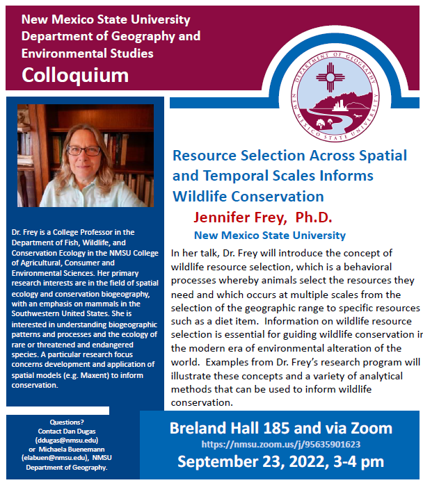 nmsu_fwce's tweet photo. Upcoming (Friday) seminar from FWCEs' Dr Jennifer Frey https://t.co/XQMoa4nYJf