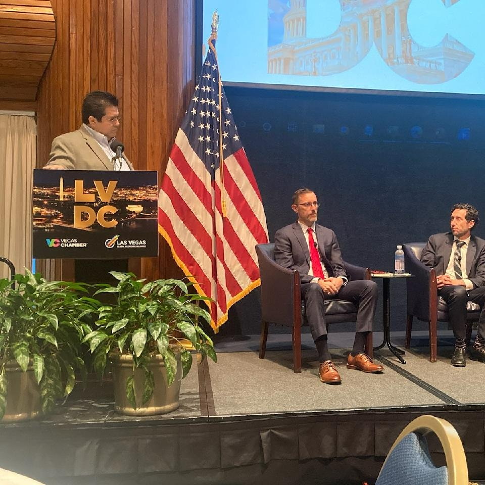 WCNevada's tweet photo. Workforce Connections Executive Director Jaime Cruz and Deputy Director &amp; Chief Strategy Officer Irene Bustamante Adams alongside Board Chair Jerrie Merritt are participating in the @lvchamber  DC Fly-In!

#WorkforceConnections #SouthernNevada #VegasChamber https://t.co/LKQjhjxAQd