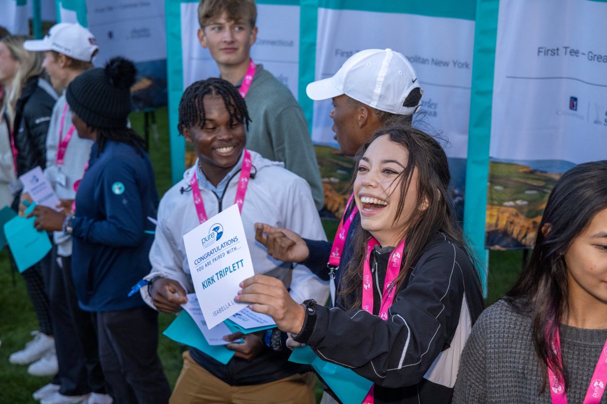 PUREFirstTee's tweet photo. That moment when you find out which @ChampionsTour pro you're paired with 🤩 https://t.co/lsIrGZfDKx