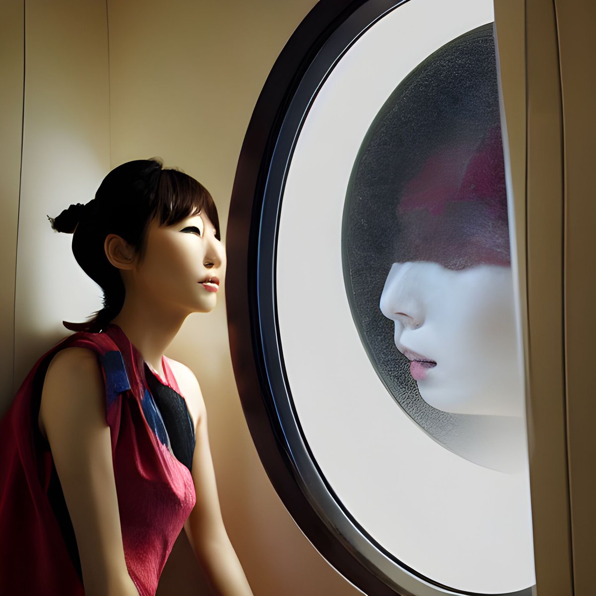 jimmygunawanapp's tweet photo. #stablediffusion #AIBackgroundGenerator Trying to find the best prompt to make infinite variations or photos or a person looking out circular window of the Nakagin Capsule Hotel. https://t.co/uHDJWUHNAD